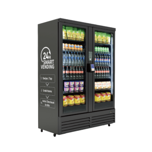Smart 24-hour vending machine with drinks and snacks