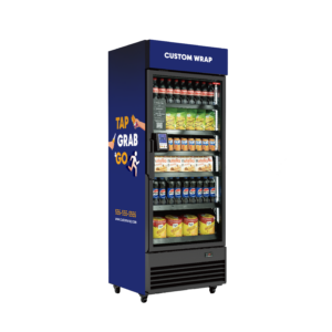 Custom wrapped refrigerated display with drinks